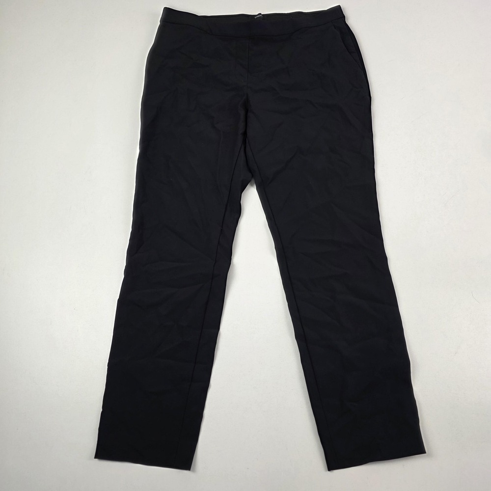 Theory Pants Womens 8 Black Straight Leg Dress Career Office Trousers Workwear